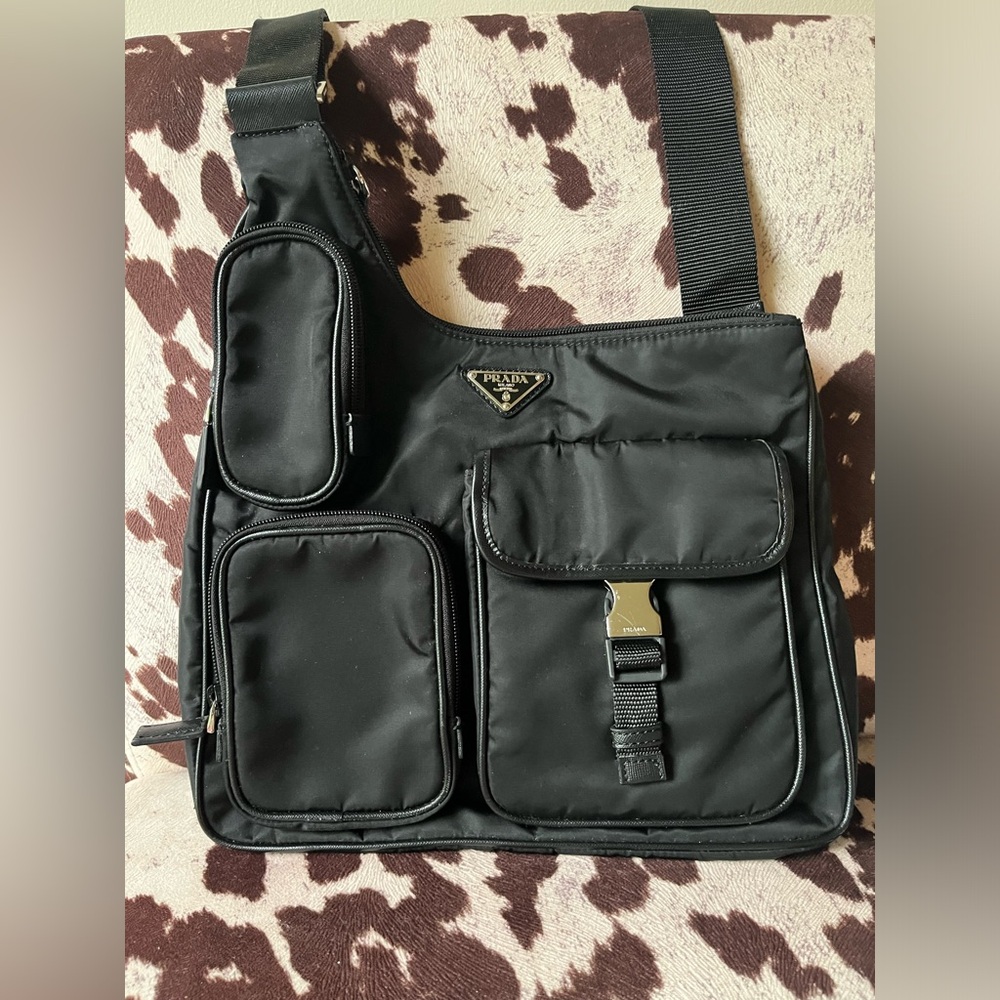 PRADA messenger bag. Over the shoulder